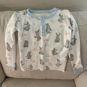 Adorable Bunny Print Pajama Top